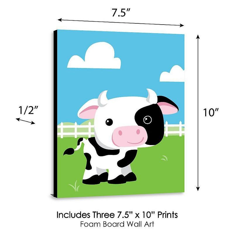 Big Dot of Happiness Farm Animals - Barnyard Nursery Wall Art and Kids Room Decorations - Gift Ideas - 7.5 x 10 inches - Set of 3 Prints, 5 of 8