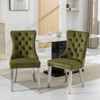 NicBex Set of 2 Velvet Dining Chair with Nailhead Trim & Tufted Button Back Modern Upholstered Accent Chair with Plating Legs - 2 of 4