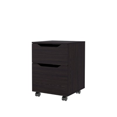 GlasFlength Nightstands Modern Nightstand Bedroom Nightstand Bedside Table with 2 Drawers for Living Room, Brown, 16.5"*16.5"*22.6"