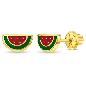 Girls' Vibrant Watermelon Screw Back 14k Gold Earrings - In Season Jewelry - 1 of 1