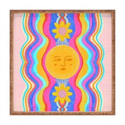 Sewzinski Solar Power Square Bamboo Tray - Deny Designs