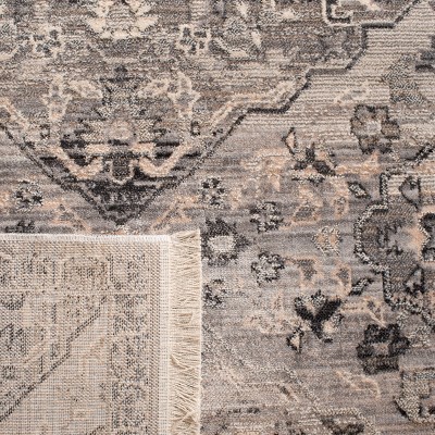 Gray Hand-Knotted Synthetic Persian Area Rug 4' x 6'