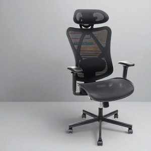 Mshliw Ergonomic Mesh Office Chair with Adjustable Lumbar Support, 3D Armrests, Headrest, Tilt Recline, Swivel Wheels for Home & Office - 1 of 4
