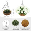 2 Set Artificial Outdoor Geraniums Flowers w/Hanging Basket, 2 Hanging Planters & 12 Pcs Red Geranium Flowers for Christmas Front Porch Garden Patio - 2 of 4