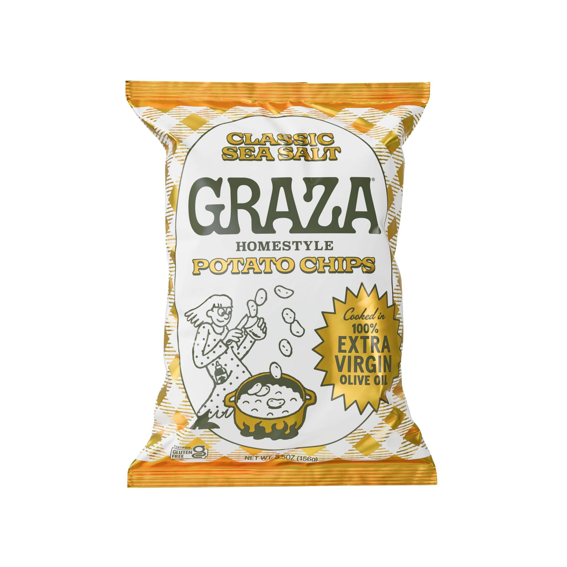 Graza Extra Virgin Olive Oil and Sea Salt Potato Chips Bag - 5.5oz