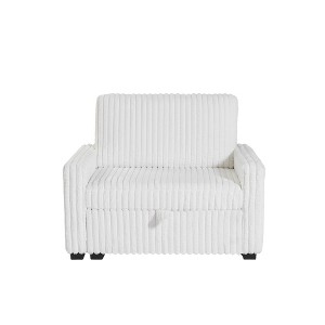 Chenille Fabric Chesterfield Tufted Sofa Chair with Double Armrests, Throw Pillows, and Extra Deep Seat for Spacious Comfort - 1 of 4