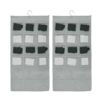 Unique Bargains Houseware 18-Pocket Double-Sided Hanging Closet Underwear Organizer