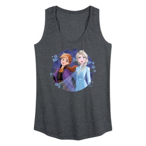 Women's - Frozen 2 - Anna & Elsa Graphic Racerback Tank - 1 of 4