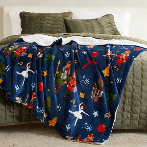 Holiday-Printed Plush Throw Blanket - Great Bay Home - 1 of 4