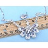 Anna-Kaci Women's Gold Tone Necklace and Earring Set with Peach Crystal Teardrop Accents, Adjustable Chain, Elegant and Sparkling Design - Peacock - 3 of 4