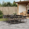 vidaXL Patio Dining Set with Cushions Table and Chairs Outdoor Poly Rattan - Gray Glass 8-Piece - 2 of 4