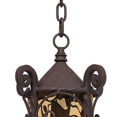 Seville Bronze Finish Outdoor Pendant Light with Champagne Glass