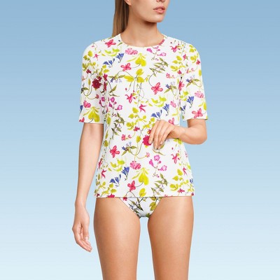 Lands' End Women's Elbow Sleeve Relaxed UPF 50 Rash Guard