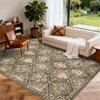 Modern Area Rug Elegant Floral Durable Stain-Resistant Fabric Washable Waterproof Perfect Rug for Living Room Bedroom - 4 of 4