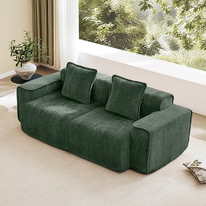 Oversized Velvet Modular Boneless Sectional Sofa with Cloud-Like Comfort, No Assembly, and French Piping - 1 of 4