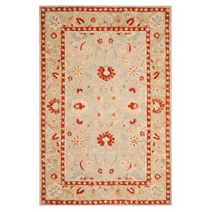 Ivory/Green Floral Tufted Area Rug 6