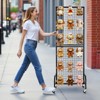 VEVOR Grid Wall Panel, 1.9 x 5.4 ft Wire Grid Panels Display Rack, Movable Art Display Shelf with Wheels and 10 Hooks, Black - 2 of 4