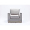 Linen Chair with Gray Finish, Metal Base and Durable Construction for Living Room - 4 of 4