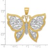 Black Bow Jewelry 14k Yellow Gold & White Rhodium 42mm Filigree Butterfly Pendant - 4 of 4