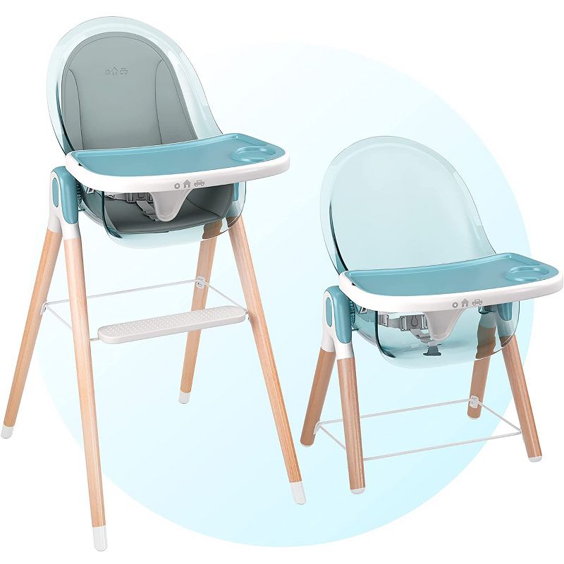 Children of Design Adjustable 6-in-1 Wooden Classic High Chair for Babies & Toddlers, 1 of 10