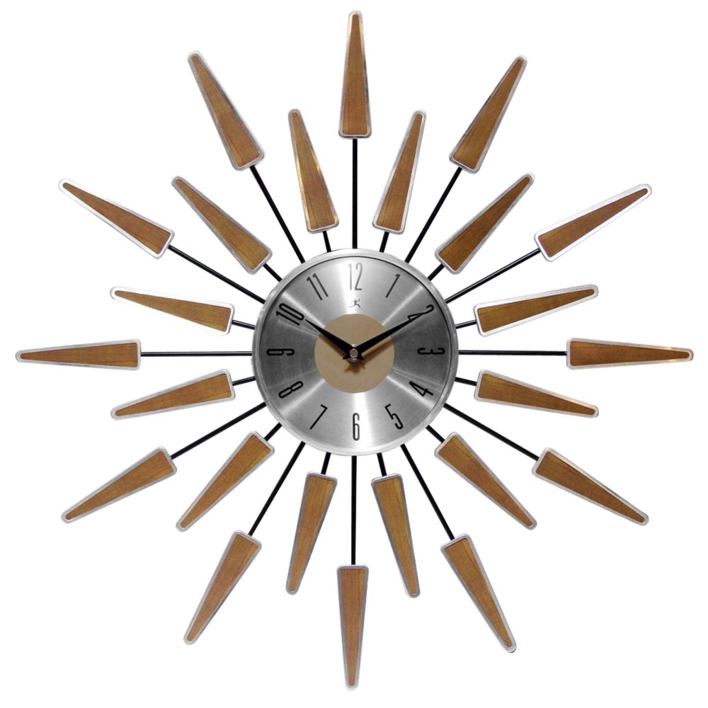Photos - Wall Clock 23" Satellite Retro Aluminum  Brown - Infinity Instruments
