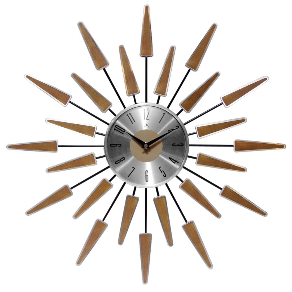 Photos - Wall Clock 23" Satellite Retro Aluminum  Brown - Infinity Instruments: Mode