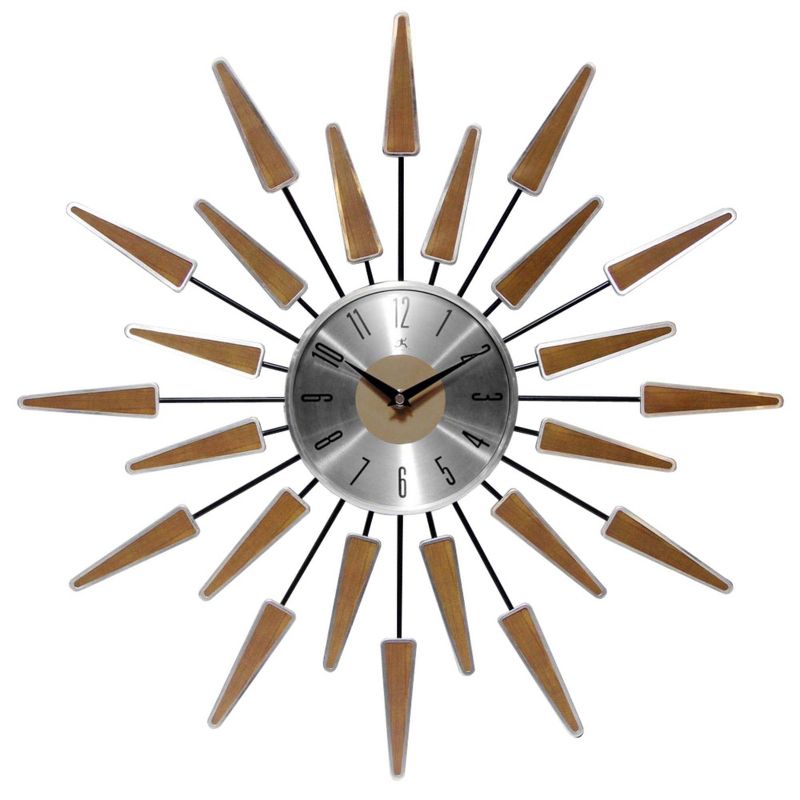 23&#34; Satellite Retro Aluminum Wall Clock Brown - Infinity Instruments, 1 of 8