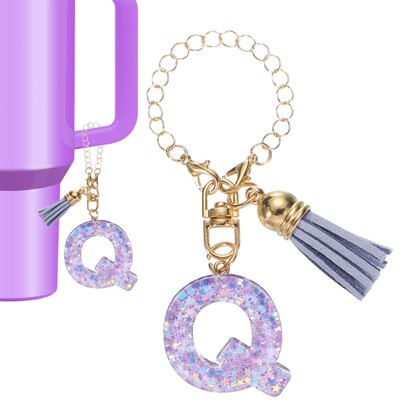 Unique Bargains Resin Lightweight Decorative Sparkling Purple Sequins Tumbler Cup Charm