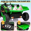 24V 2-Seater Ride-On Dump Truck for Kids, Remote Control Construction Toy with Electric Dump Bed, Extra Shovel - 4 of 4