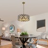 DOMETOUR 19' Black Gold Geometric Crystal Chandelier - Modern 5-Light Pendant Fixture for Dining Room, Living Room, Kitchen (Bulb Not Included) - 4 of 4