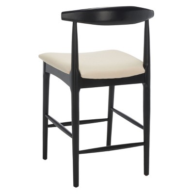 Safavieh Black and Cream Wood Retro Counter Stool