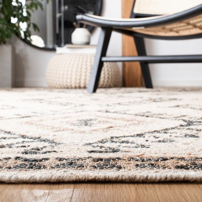 Handmade Ivory and Black Wool Flat Woven Area Rug, 3' x 5'