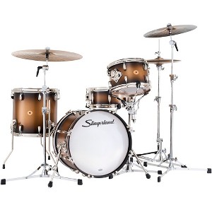 Slingerland Radio King 4-Piece Shell Pack With 18" Bass Drum and Snare Black and Gold Lacquer - 1 of 4