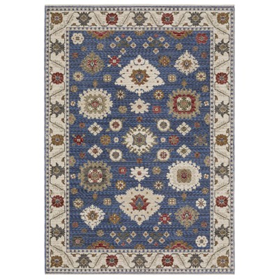 Oriental Weavers Hastings HA06Z Blue/ Ivory Indoor Area Rug - 5'3" x 7'6"
