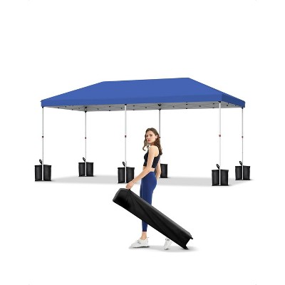 10'x20' Pop Up Canopy Tent, Heavy Duty Outdoor Canopy No Removable Sidewall, Portable Tent Gazebo Shelter for Parties, Events, & Vendors, Blue