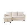 Corduroy L-Shaped Sectional Sofa, Tufted Upholstered Convertible Sleeper - 4 of 4