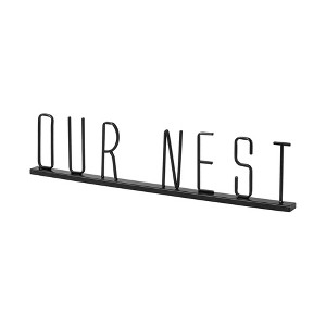 HomeRoots 24" Black Metal Our Nest Tabletop Sculpture - 1 of 4