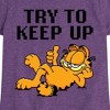 Girls' - Garfield - Try To Keep Up Fitted Short Sleeve Graphic T-Shirt - 2 of 4