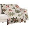 FIONECA Rustic Christmas Decor Blanket with Holly Bow Snowflake and Ornament Pattern Warm Cozy Holiday Throw 30x40 inches - 2 of 4