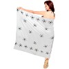 LA LEELA Women's Beachwear Summer Bikini Wraps Beach Wrap Sarong Coverups Swimwear Swim Cover Up Skirt Pareo for Women One Size White,Solid - 2 of 4
