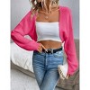 Women's Lightweight Shrug Sweater for Dresses & Tops Long Sleeve Open Front Knit Crop Bolero Cardigan - 2 of 4