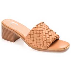 Journee Collection Womens Fylicia Open Toe Mid Stacked Heel Pumps - 1 of 4