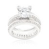 Slickblue Women’s Clear 7.5 Ct. Round Cut Pave Engagement Ring Set – Rhodium Finish, Bridal Style, Sizes 5-10 - 2 of 4