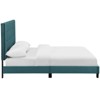 Modway Melanie Queen Velvet Bed – Tufted Button Upholstered Performance Frame in Sea Blue - 3 of 4