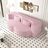 NicBex Modern Floor Convertible Sofa Bed Loveseat Couch with Pillows,Upholstered Futon Sofa for Living Room,Bedroom - 2 of 4