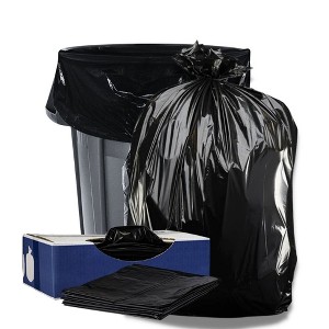 Plasticplace 42 Gallon Contractor Trash Bags with Flaps, Black (50 Count) - 1 of 4