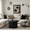 LuxenHome Modern Black Fluted Wood Round Coffee Table, Stylish Centerpiece for Living Room Decor - 4 of 4