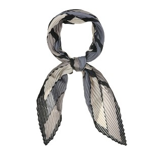 Allegra K Women's Retro Pleated Plaid Rhombus Head Neck Scarves Checkered Neckerchief - 1 of 4