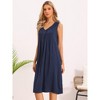 INSPIRE CHIC Women's Pleated Casual 2026 Sleeveless Swing V Neck Shift Midi Sundress - 4 of 4
