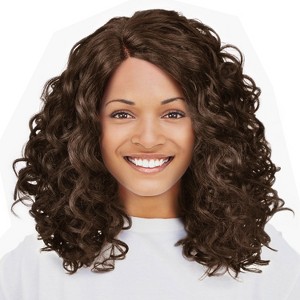 Synthetic Lace Front Kinky Curly Wig Natural Looking L Part Heat Resistant Daily Party Costume Full Head Hair for Women - 1 of 4